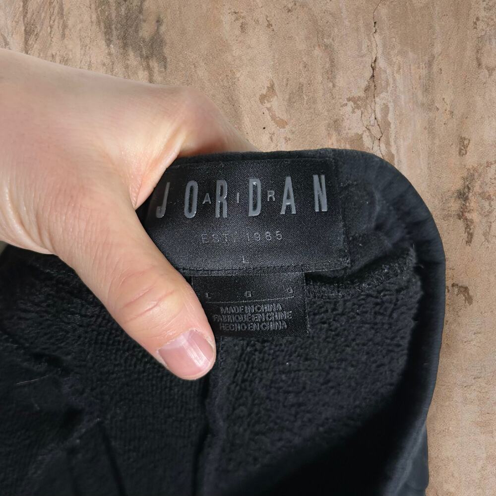 Vintage Y2K Jordan Sweatpants Youth L Jet Black Cotton Joggers Gold Jumpman - Picture 7 of 7